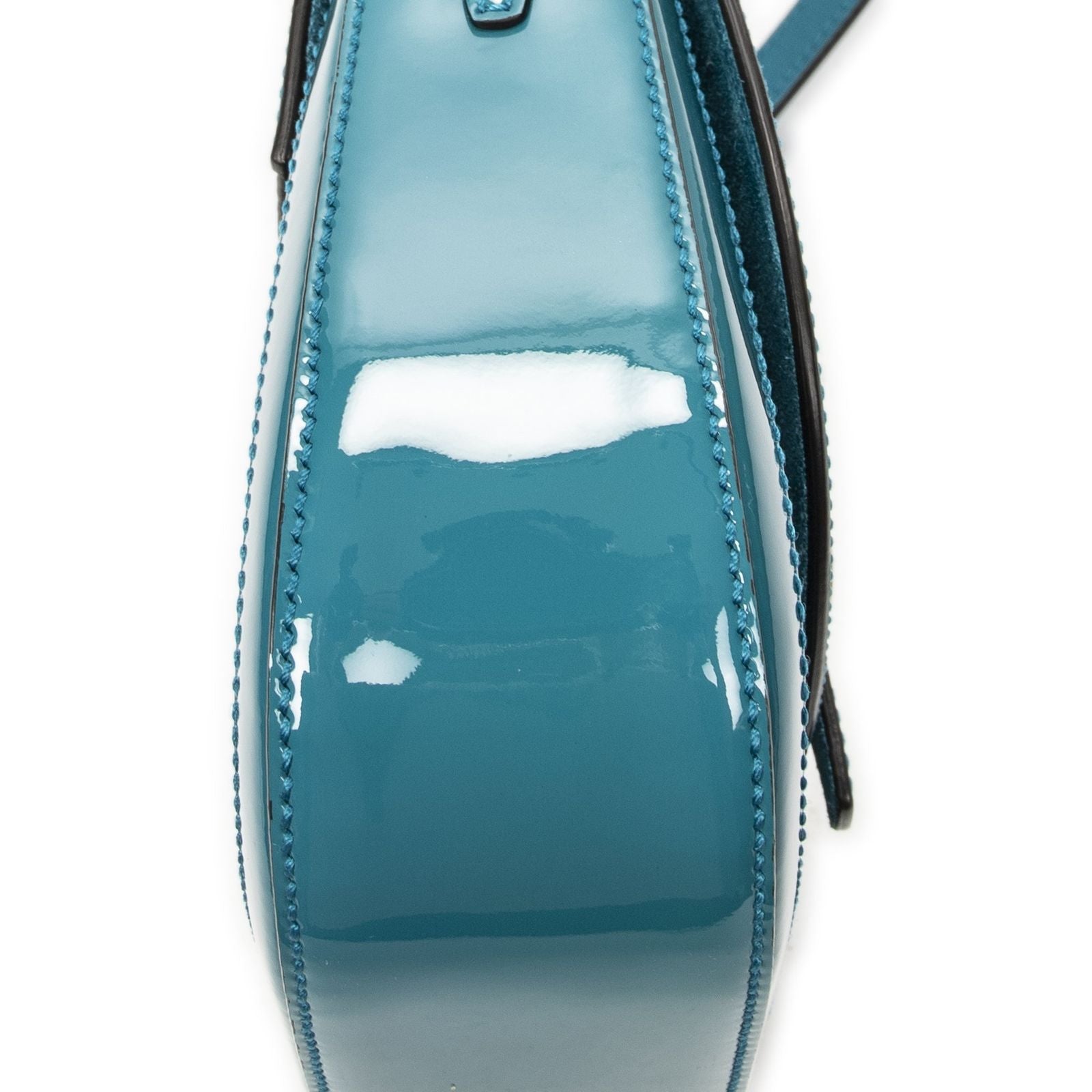 Gucci Small Faux Crossbody Teal Micro Guccissima Patent Leather — view 7