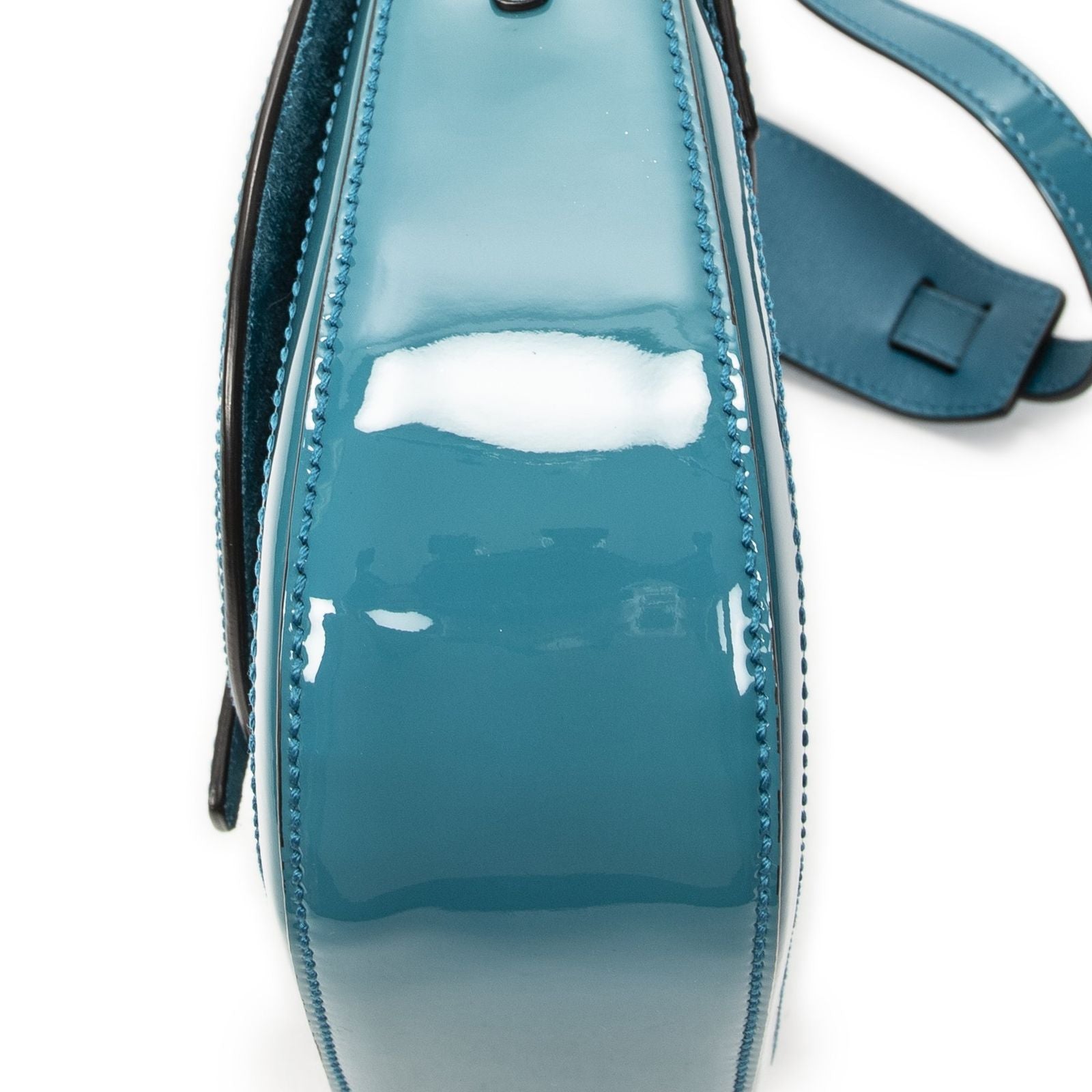 Gucci Small Faux Crossbody Teal Micro Guccissima Patent Leather — view 8