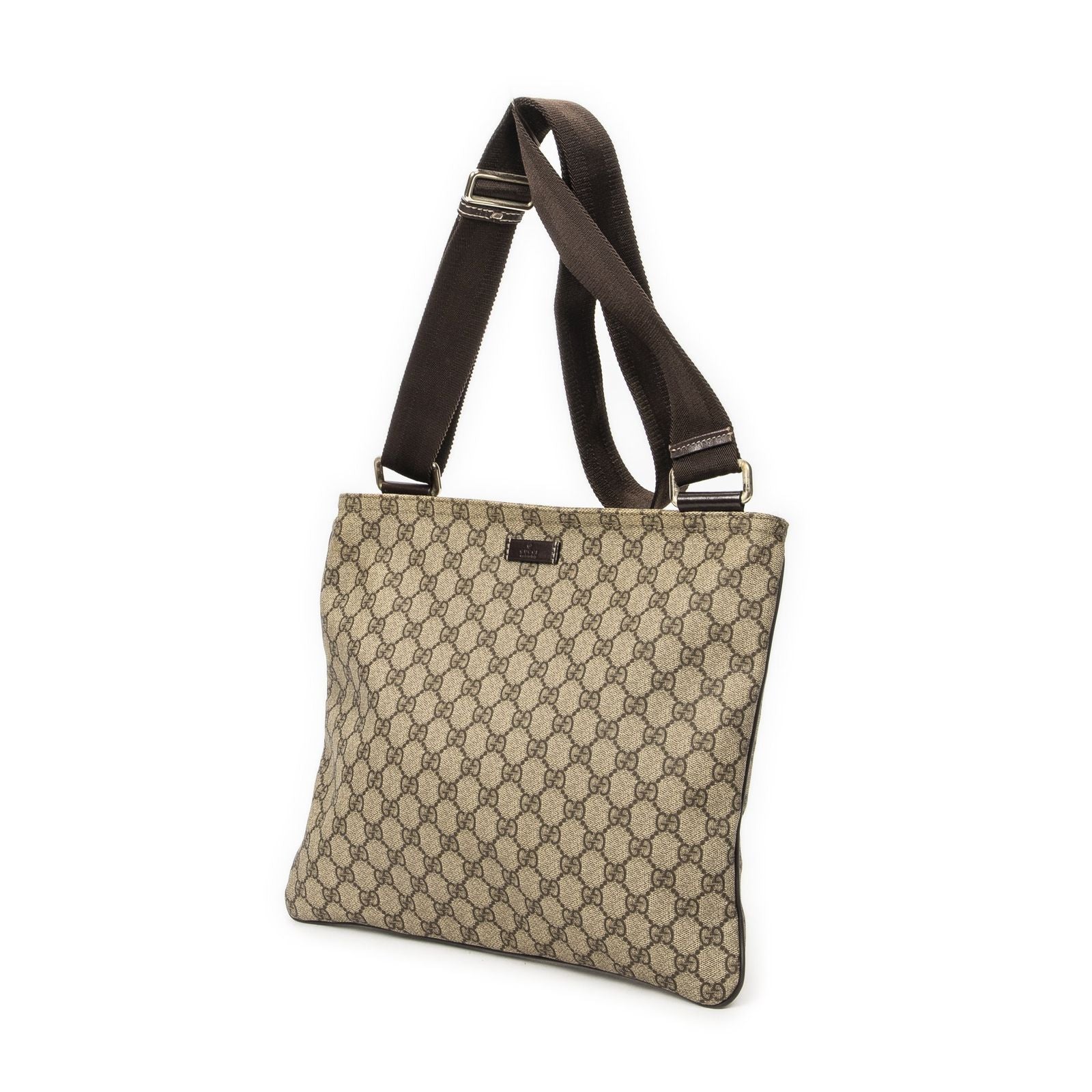 Gucci Large Square Zip Messenger Brown Beige Supreme Canvas — view 2