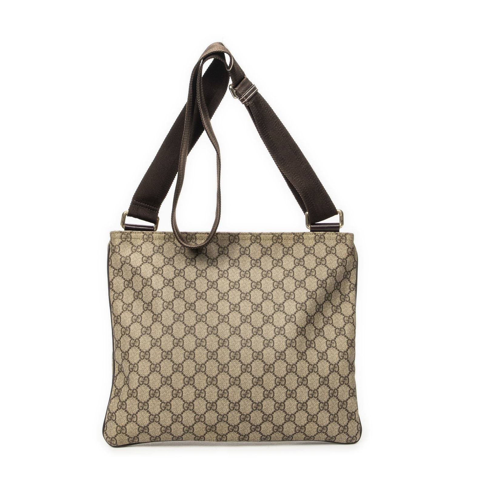 Gucci Large Square Zip Messenger Brown Beige Supreme Canvas — view 5