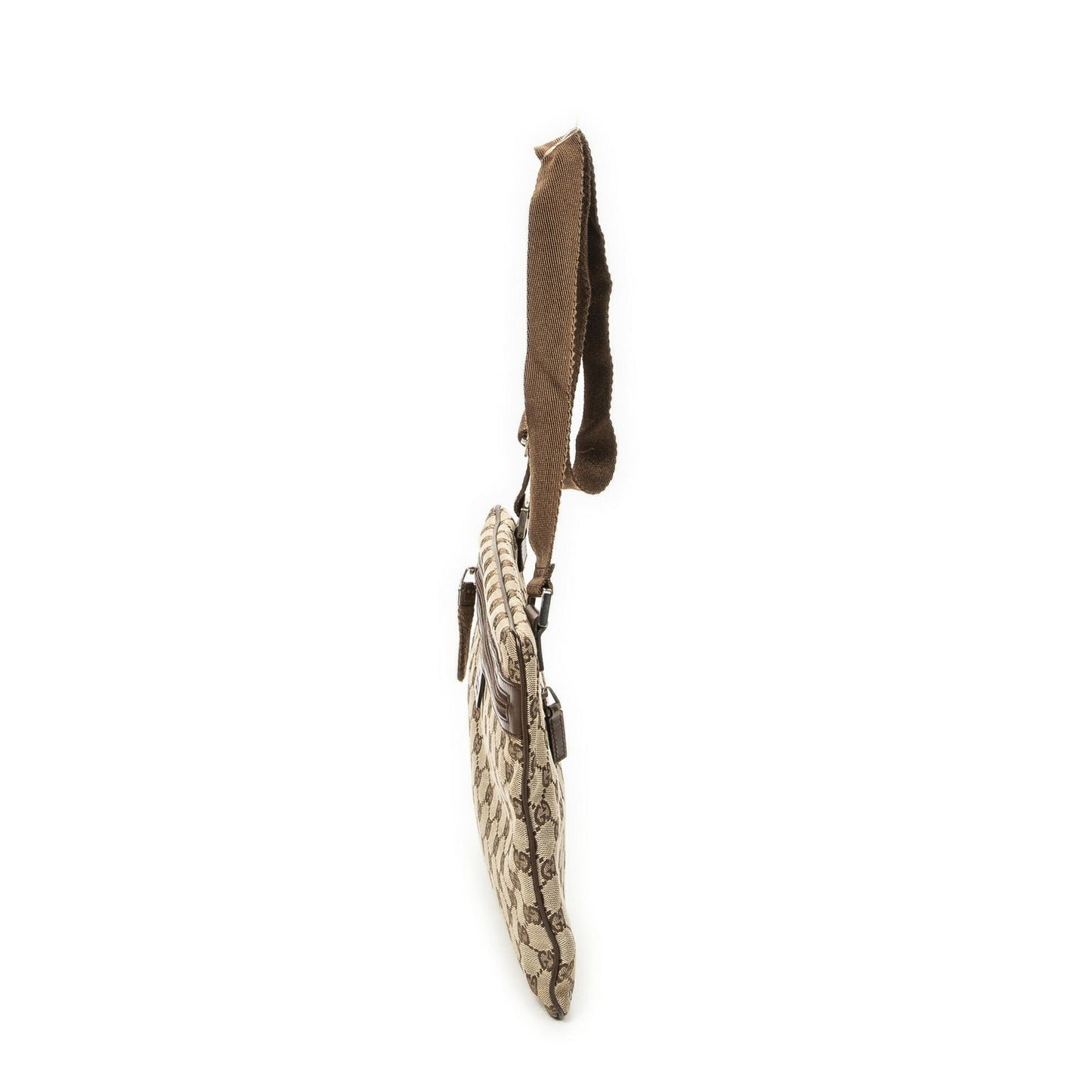 Gucci Front Pocket Flap Crossbody Brown Beige GG Canvas — view 3