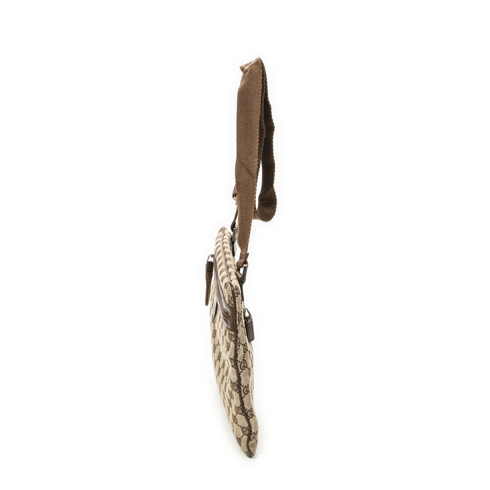 Gucci Front Pocket Flap Crossbody Brown Beige GG Canvas — view 3