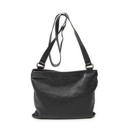 Gucci Large Square Zip Messenger Black Guccissima