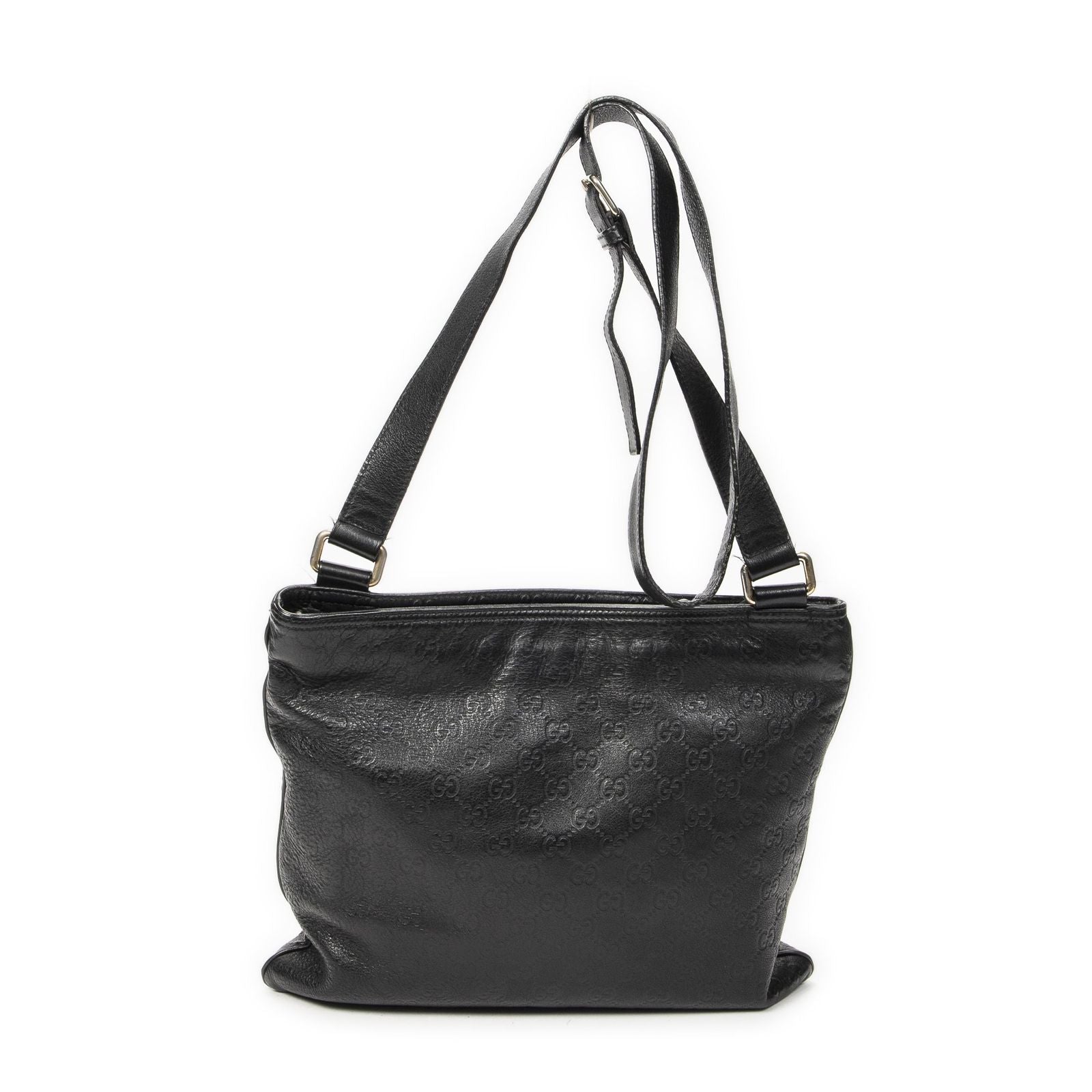 Gucci Large Square Zip Messenger Black Guccissima — view 5
