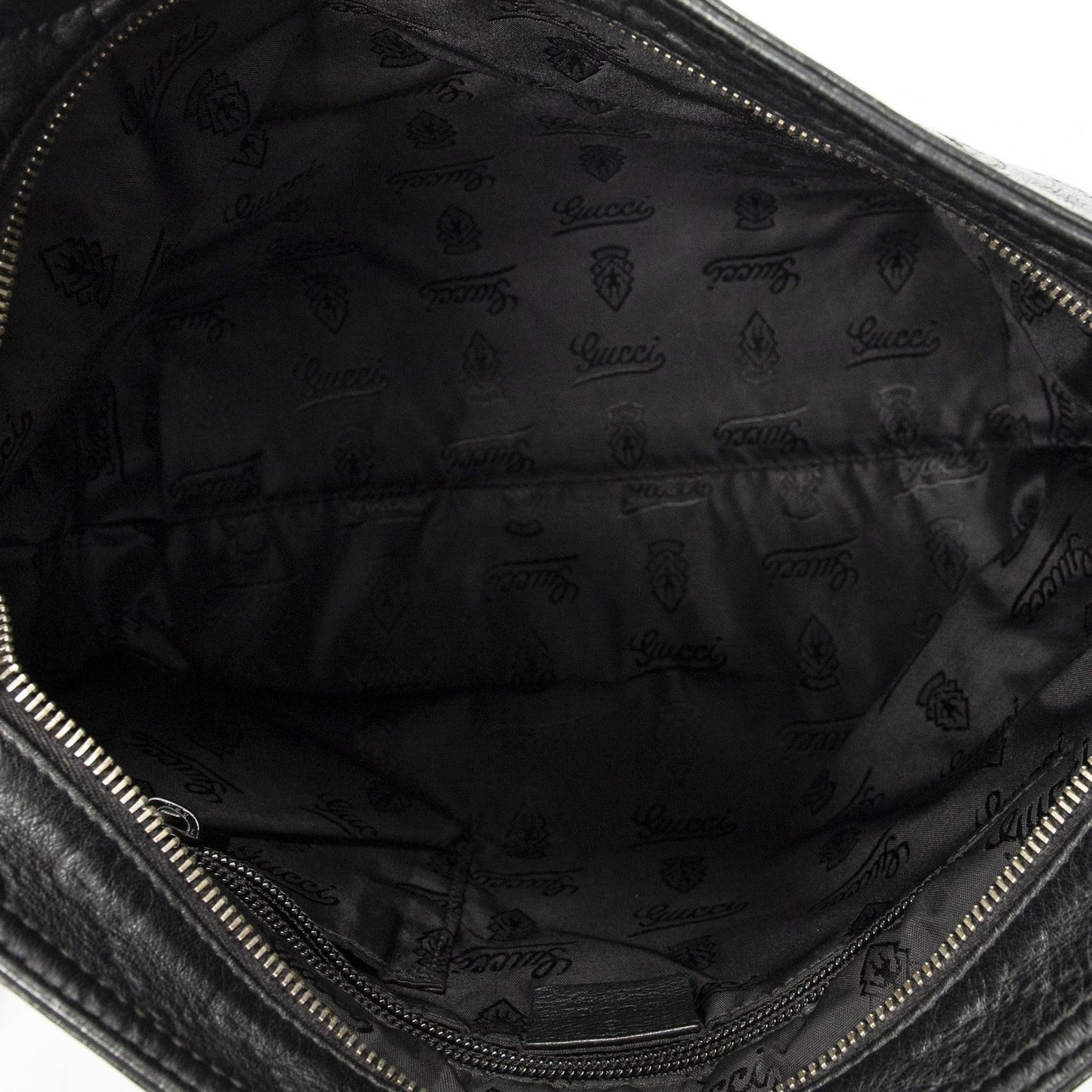Gucci Large Square Zip Messenger Black Guccissima — view 9