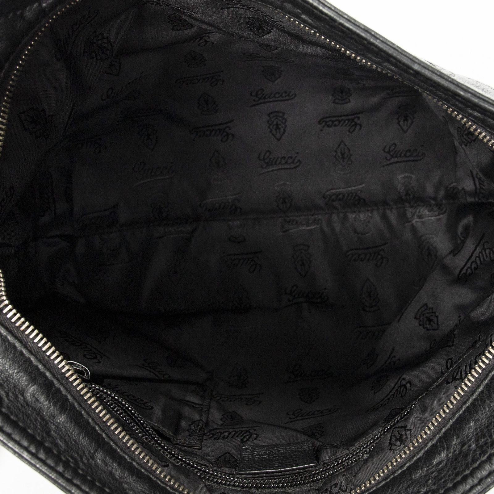 Gucci Large Square Zip Messenger Black Guccissima — view 9