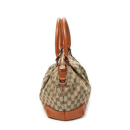 Gucci Sukey Top Handle Orange Beige GG Canvas — view 3