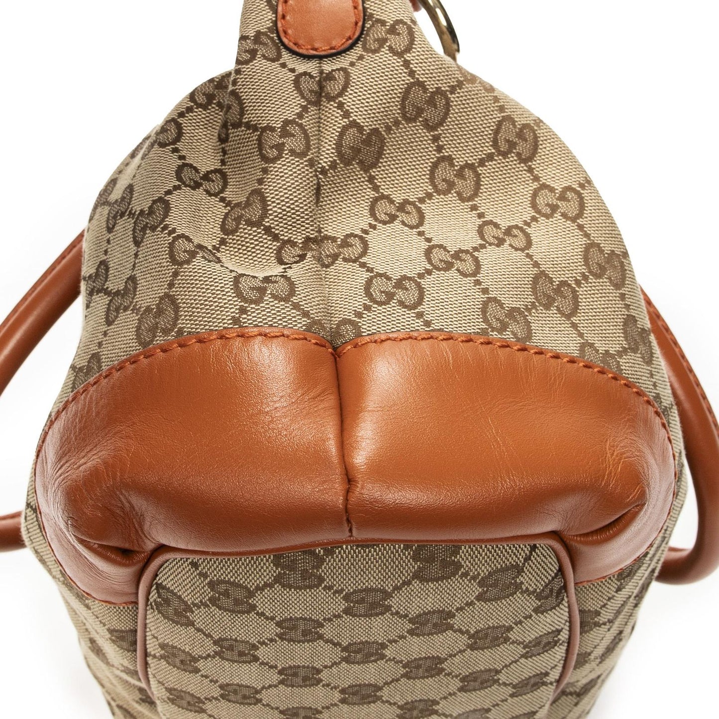 Gucci Sukey Top Handle Orange Beige GG Canvas — view 7