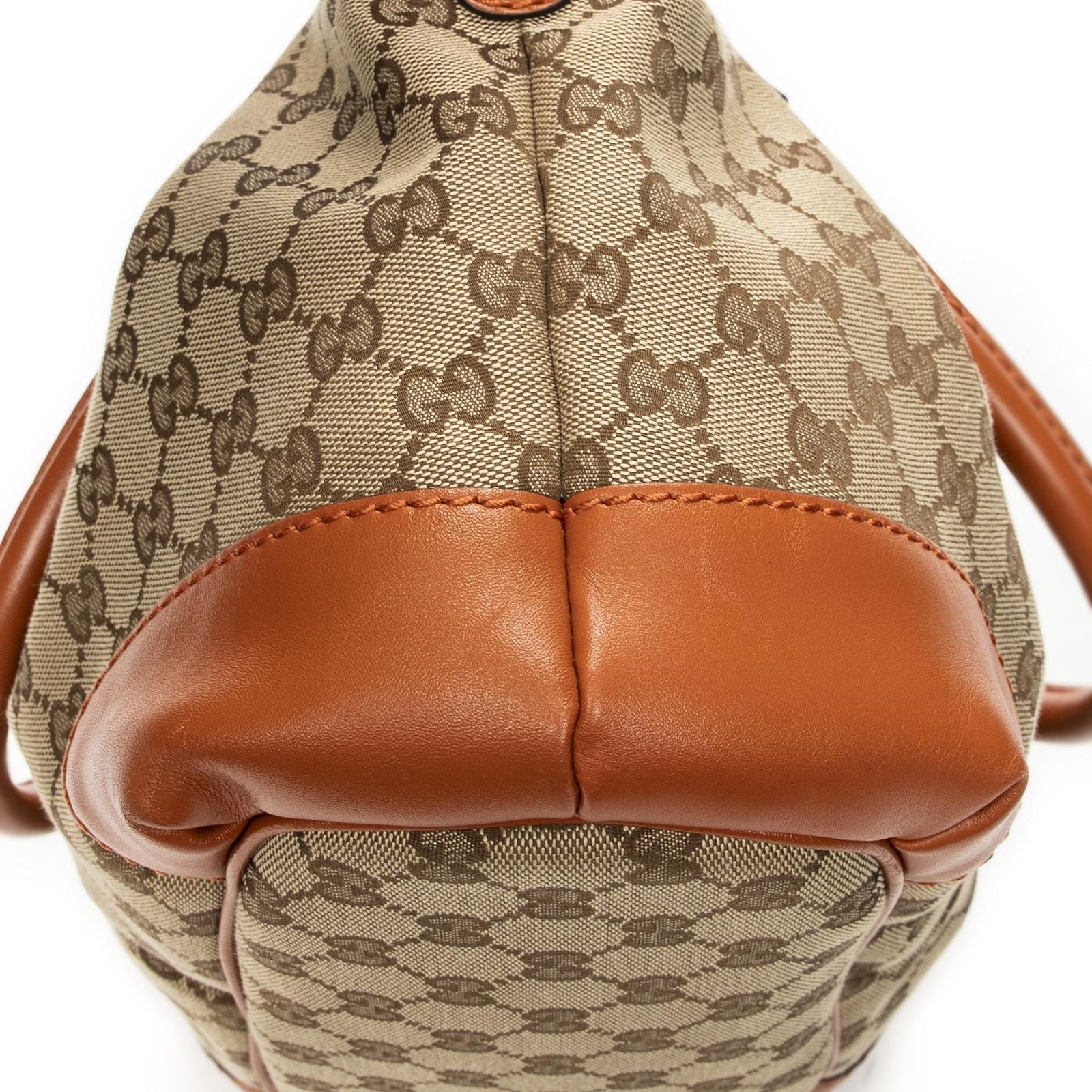 Gucci Sukey Top Handle Orange Beige GG Canvas — view 8