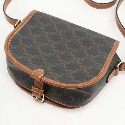 Celine Folco Triomphe Canvas Crossbody Shoulder Bag Calf — view 2