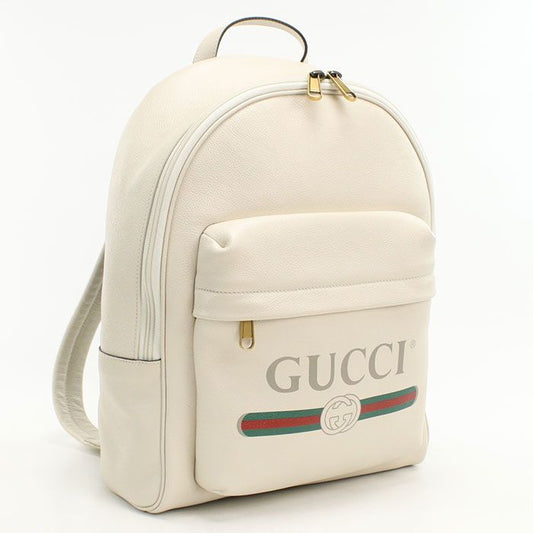 Gucci Backpack Logo Print Leather