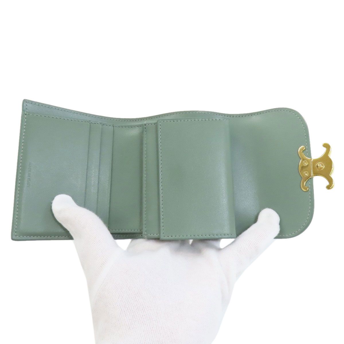 Celine Triomphe Flap Trifold Bifold Wallet Leather — view 5
