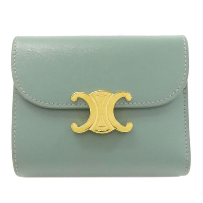 Celine Triomphe Flap Trifold Bifold Wallet Leather