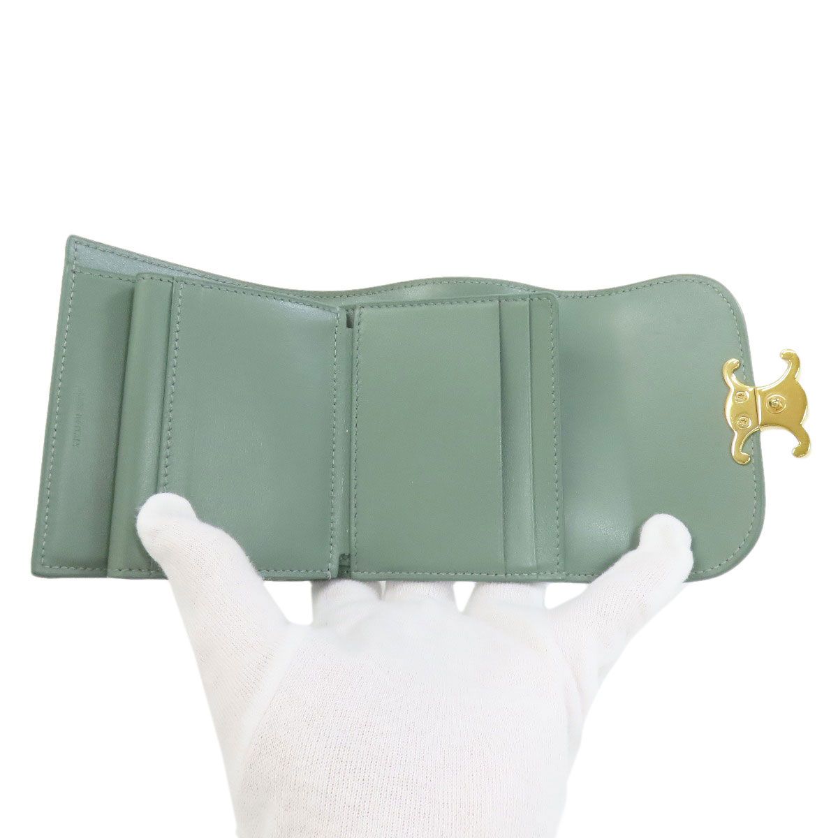 Celine Triomphe Flap Trifold Bifold Wallet Leather — view 4