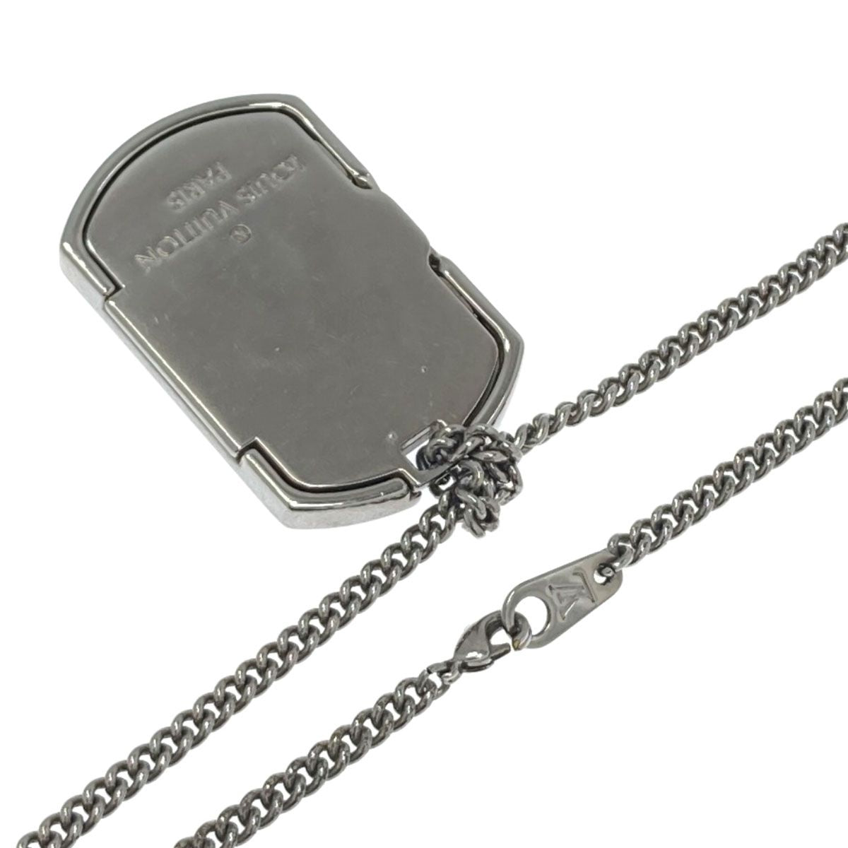 Louis Vuitton Collier Plaque Necklace Monogram Eclipse Metal — view 2