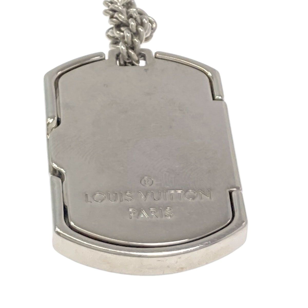 Louis Vuitton Collier Plaque Necklace Monogram Eclipse Metal — view 5