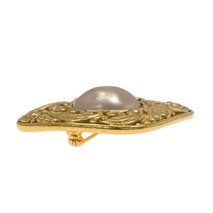 Chanel Faux Pearl Brooch Metal — view 3