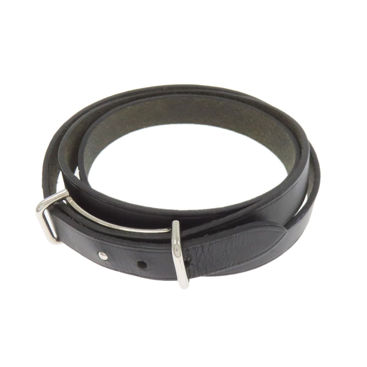 Hermes Hapi 2 Silver Bracelet Leather