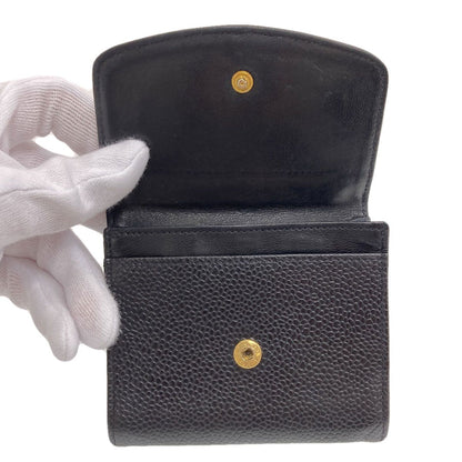 Chanel CC Logo Stitch Gold Coin Case Gray Calfskin — view 4