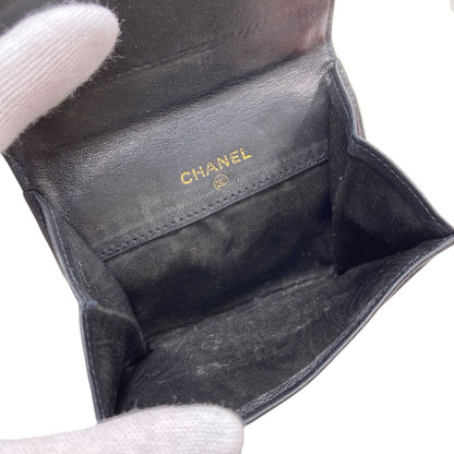 Chanel CC Logo Stitch Gold Coin Case Gray Calfskin — view 5