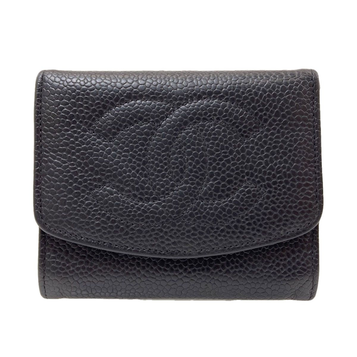 Chanel CC Logo Stitch Gold Coin Case Gray Calfskin