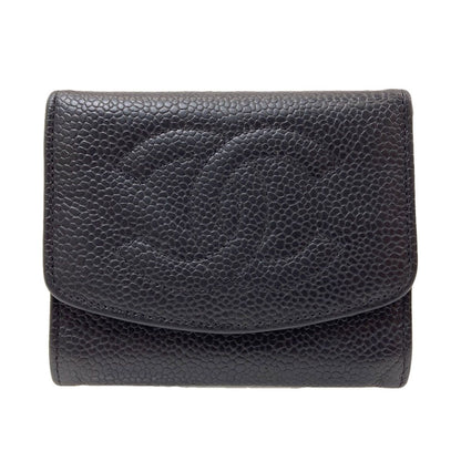 Chanel CC Logo Stitch Gold Coin Case Gray Calfskin