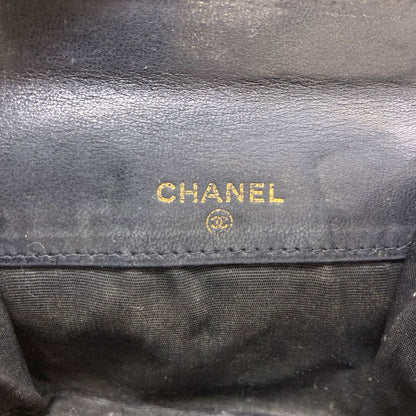 Chanel CC Logo Stitch Gold Coin Case Gray Calfskin — view 6