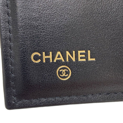 Chanel CC Logo Quilted Gold Bifold Wallet Gray Calfskin — view 7