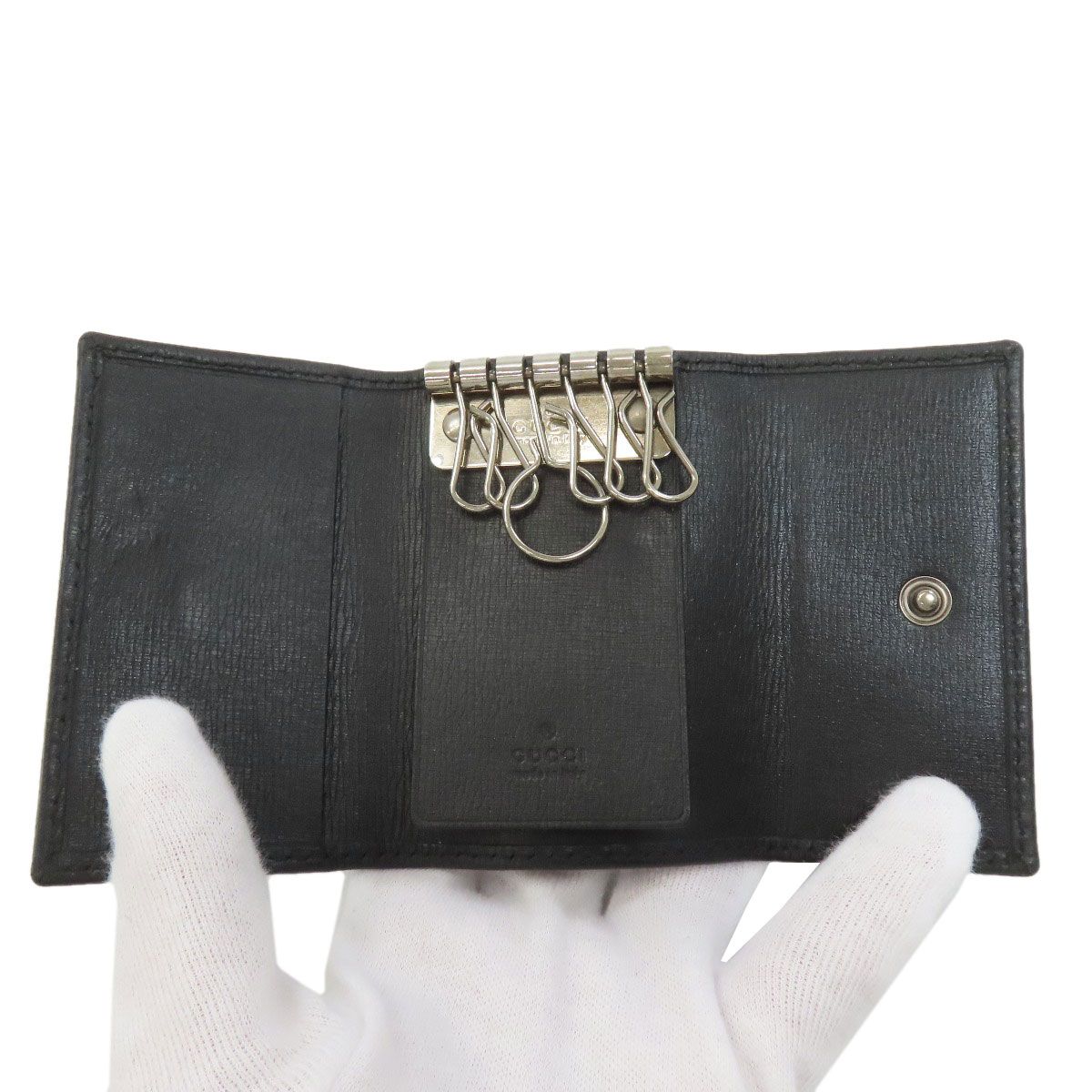 Gucci Interlocking Key Case Leather Key Holder — view 4