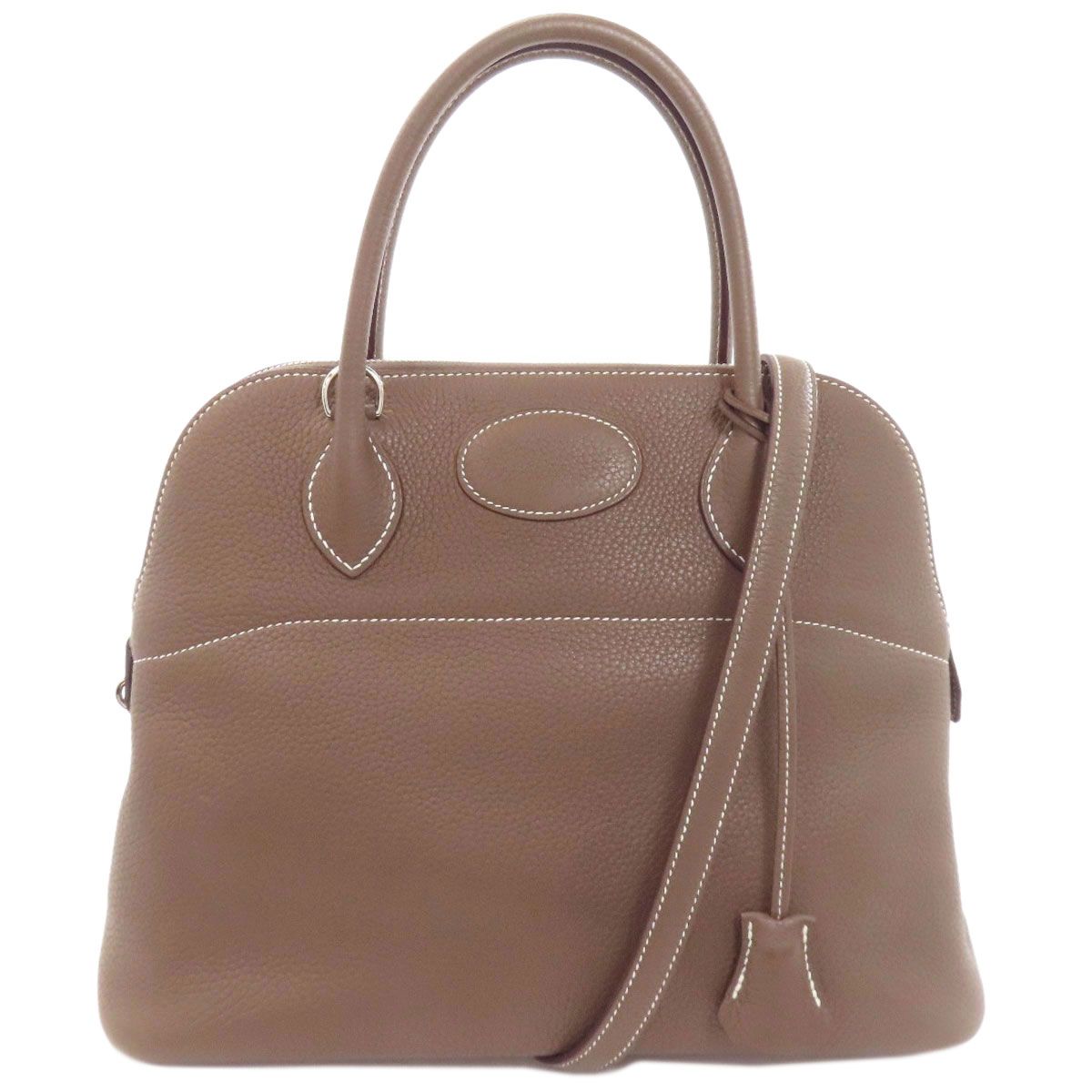 Hermes Bolide 31 Etoupe Silver Handbag Taurillon