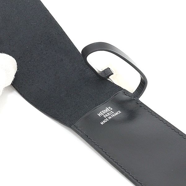 Hermes Leather Pen Case Black Calf Fountain Pen NIB Pen Wrap Belt Stationery — view 3