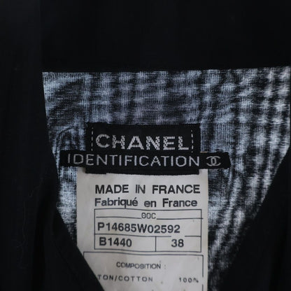 Chanel Sequin Sheer Sleeveless Blouse Black 38 — view 7
