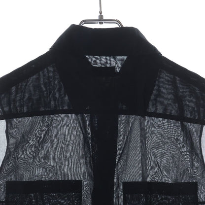 Chanel Sequin Sheer Sleeveless Blouse Black 38 — view 4