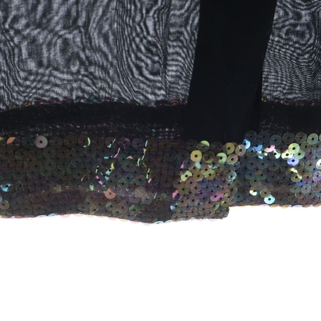Chanel Sequin Sheer Sleeveless Blouse Black 38 — view 6