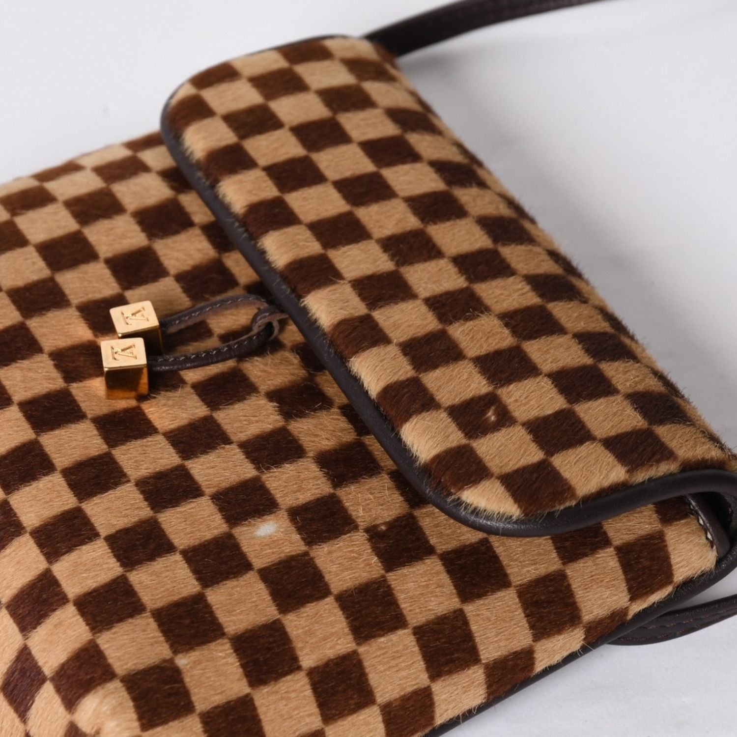 Louis Vuitton Damier Sauvage Gazelle Cross Calf Hair Brown Crossbody — view 7