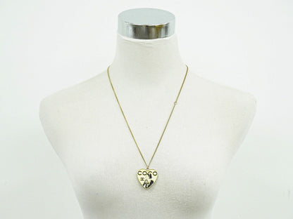 Chanel Coco Mademoiselle Heart Faux Pearl Necklace Pendant Gold Plated Ivory — view 8