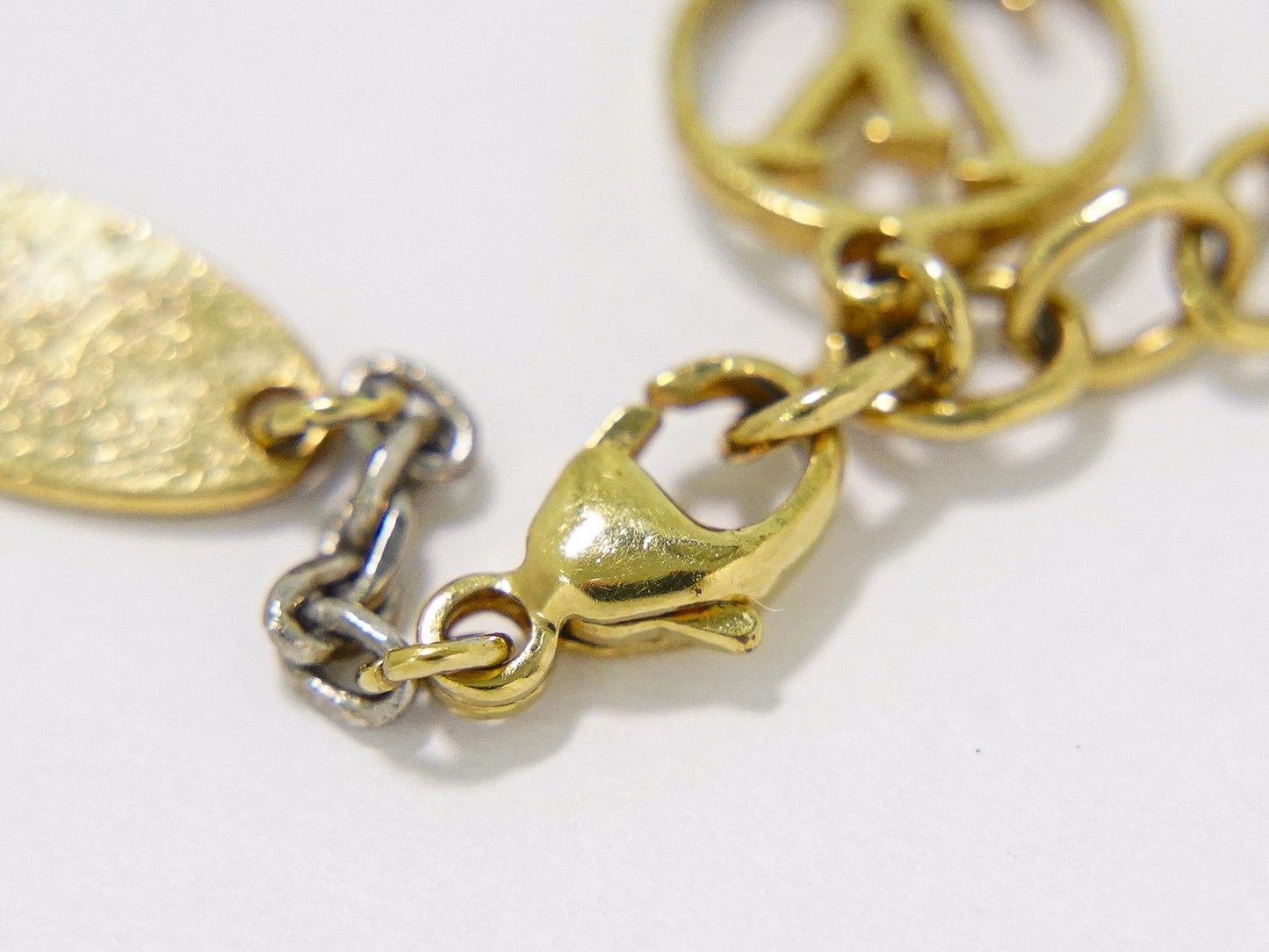 Louis Vuitton LV Bracelet Logo Mania Gold Plated Metal Silver — view 7