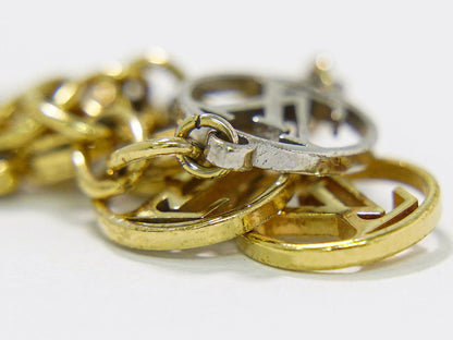 Louis Vuitton LV Bracelet Logo Mania Gold Plated Metal Silver — view 5