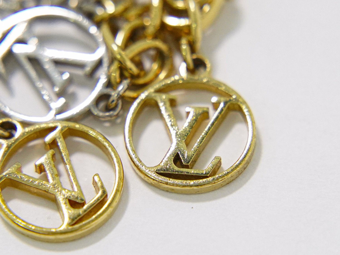 Louis Vuitton LV Bracelet Logo Mania Gold Plated Metal Silver — view 4