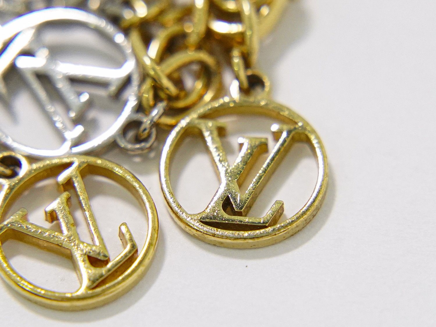 Louis Vuitton LV Bracelet Logo Mania Gold Plated Metal Silver — view 4