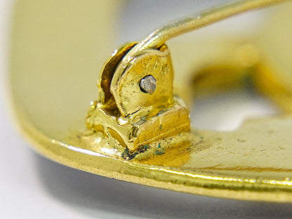 Chanel CC Logo Brooch Gold Plated Blue — view 4