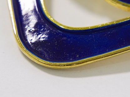 Chanel CC Logo Brooch Gold Plated Blue — view 7