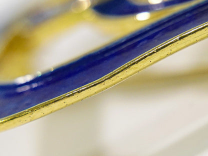 Chanel CC Logo Brooch Gold Plated Blue — view 8
