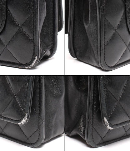 Chanel Chain Shoulder Bag Wallet Lambskin Silver Quilted — view 5