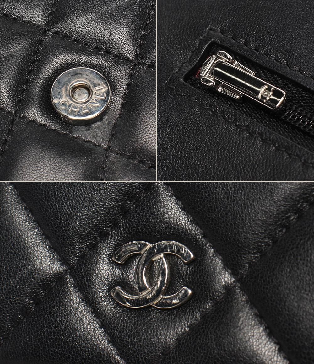 Chanel Chain Shoulder Bag Wallet Lambskin Silver Quilted — view 6