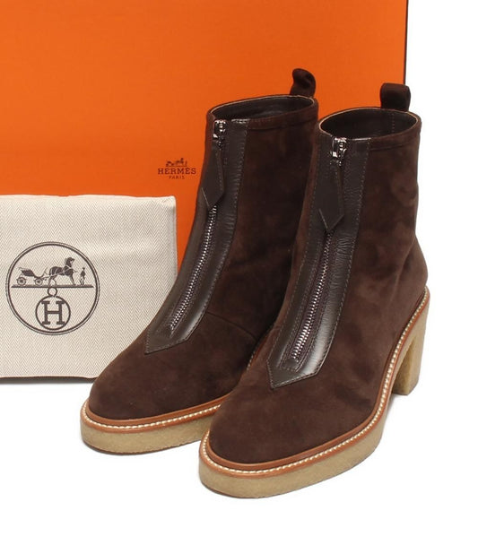 Hermes Short Boots Suede Jingle 55