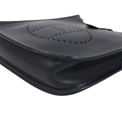 Hermes Evelyne TPM Leather Navy Shoulder Bag Silver — view 5