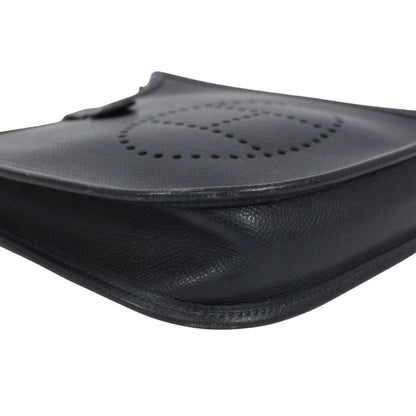 Hermes Evelyne TPM Leather Navy Shoulder Bag Silver — view 6