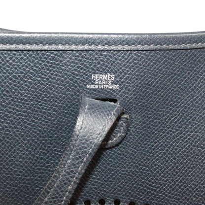 Hermes Evelyne TPM Leather Navy Shoulder Bag Silver — view 8