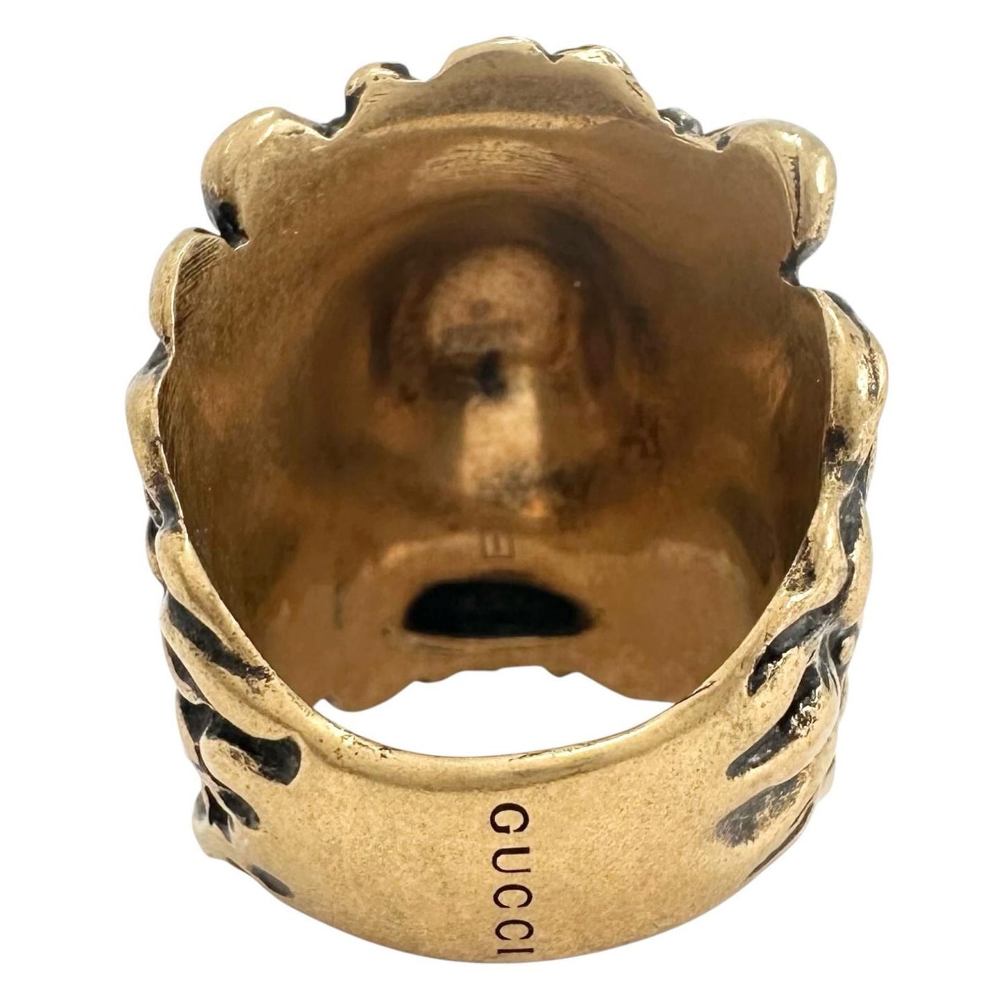 Gucci Lion Head Metal Gold Ring — view 3